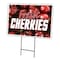 Signmission Fresh Cherries Yard Sign & Stake outdoor plastic coroplast window, C-2436-DS-Fresh Cherries C-2436-DS-Fresh Cherries - alternate 1